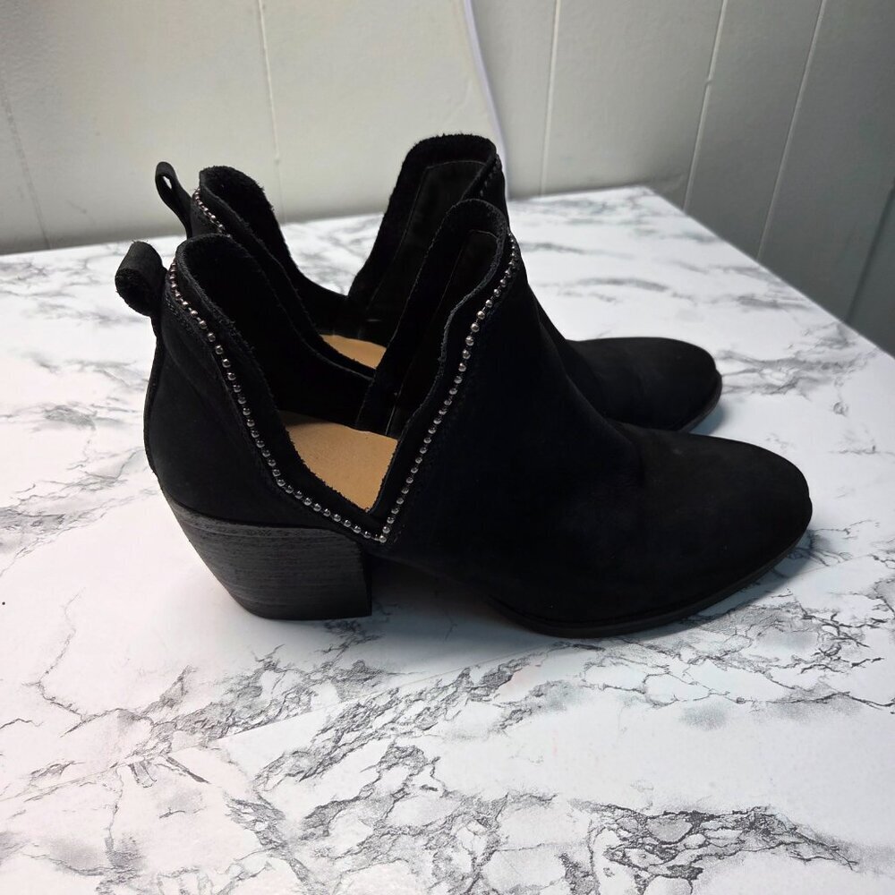 Crown Vintage WOODY Leather Split Sides Ankle Studded Black Booties Size 10M - Picture 2 of 7